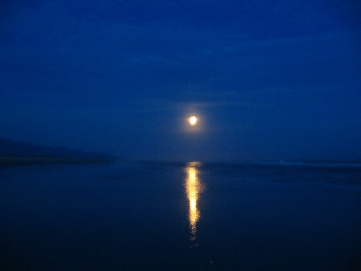 lua cheia na praia do Marujá